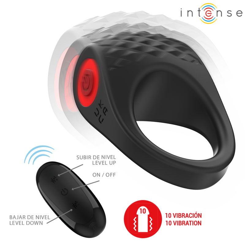 Clover vibrateur anneau pénis 10 vibrations noir