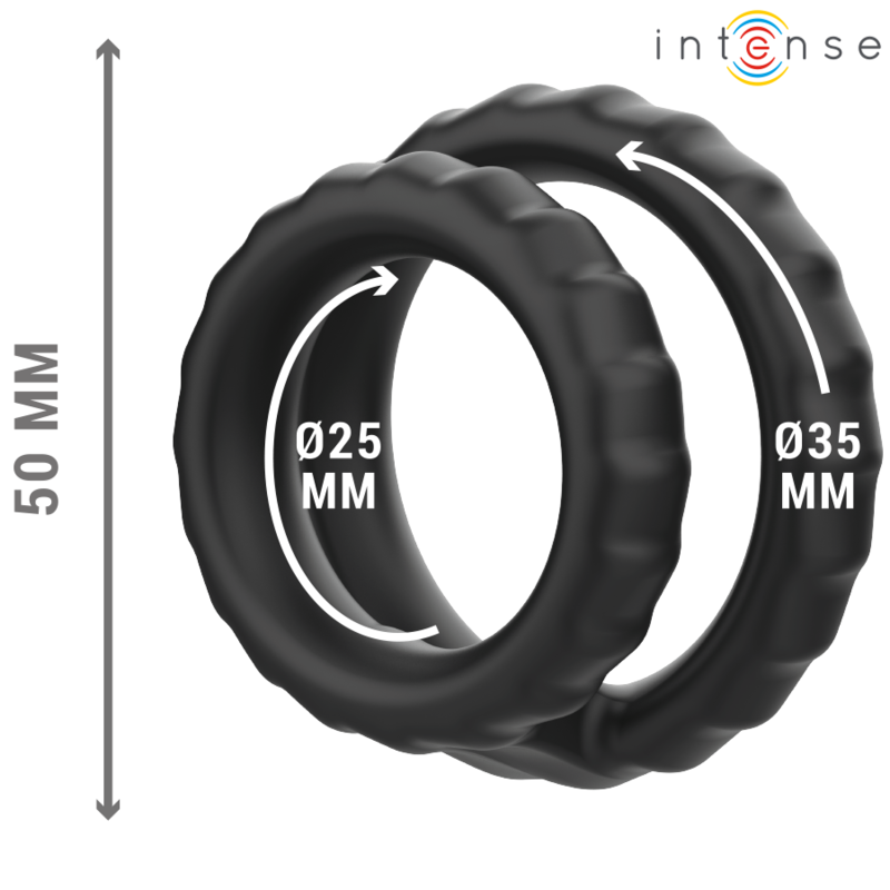 Dewey Double Silicone Penis Ring Black Model 2