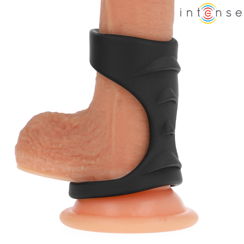 Theo double silicone penis ring black model 3