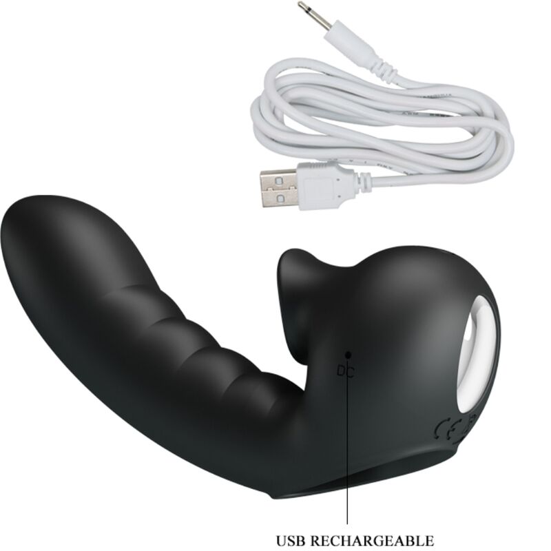 Hobgoblin Vibrating Finger Box 12 Vibrations + Clitoris Stimulator Black