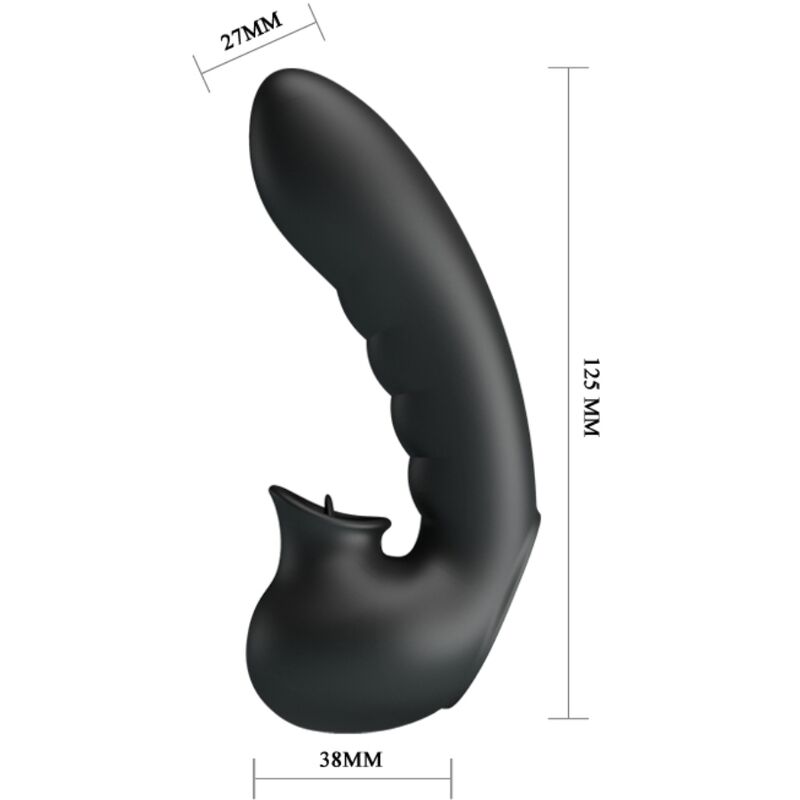 Hobgoblin Vibrating Finger Box 12 Vibrations + Clitoris Stimulator Black