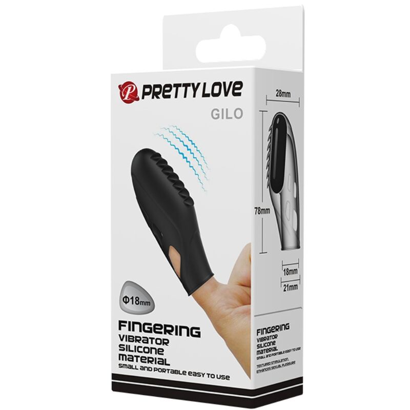 Gilo black silicone finger vibrator