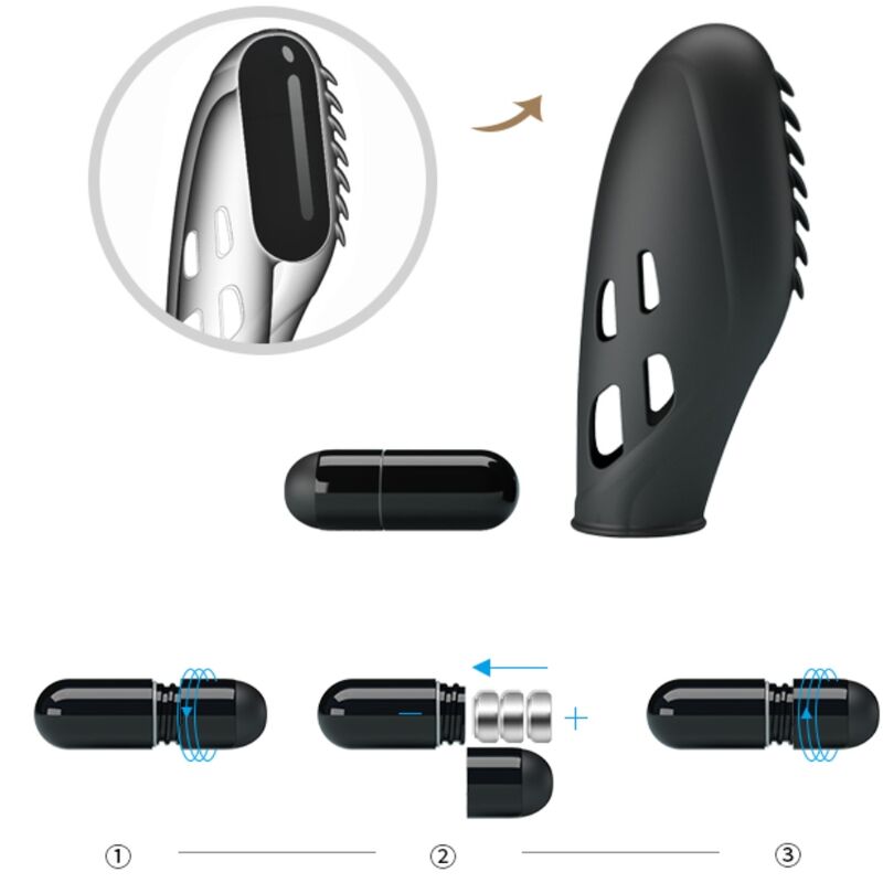 Gilo black silicone finger vibrator