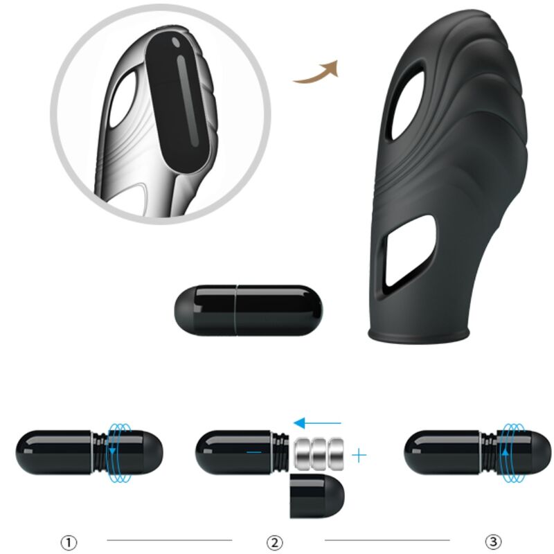 Vibrateur de doigt en silicone lich noir