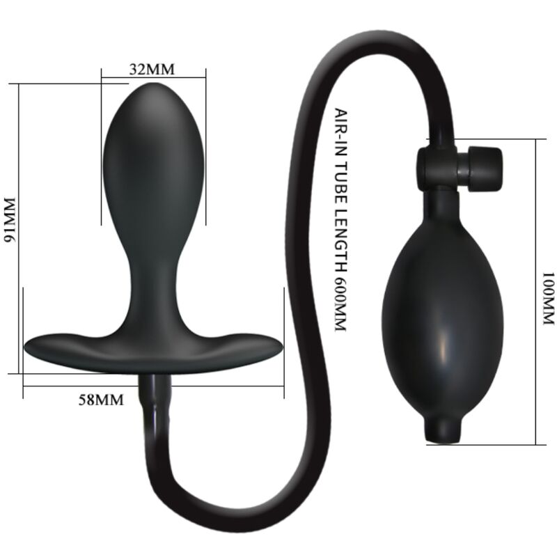 Plug anal gonflable noir