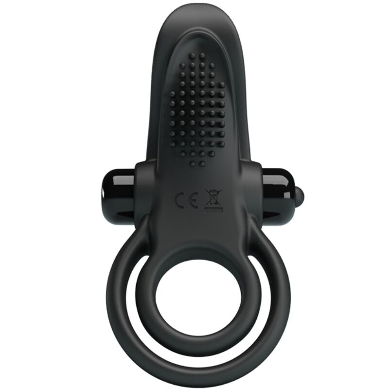 Double vibrating ring + clitoris stimulator 10 vibrations black