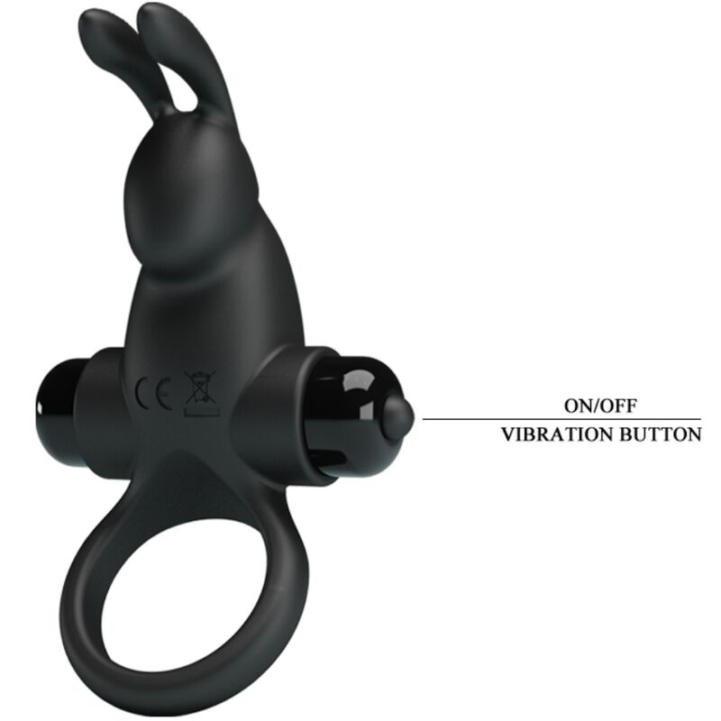 Vibrating ring + rabbit clitoris stimulator 10 vibrations black