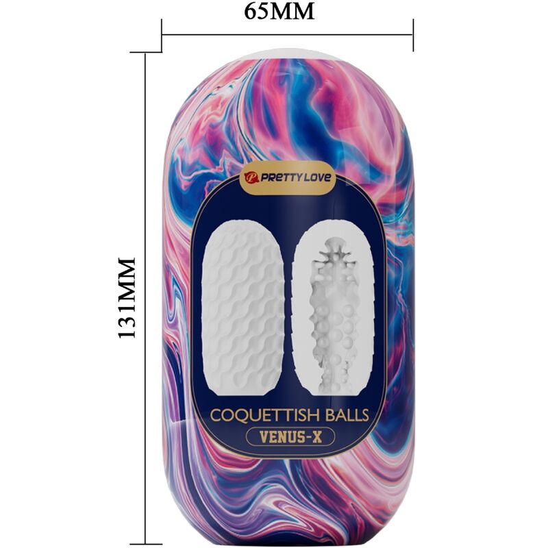 Coquettish balls male masturbator in white silicone