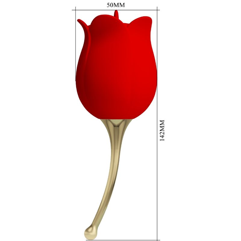 Rose Lover Pink Clitoris Stimulator 12 Vibrations Red