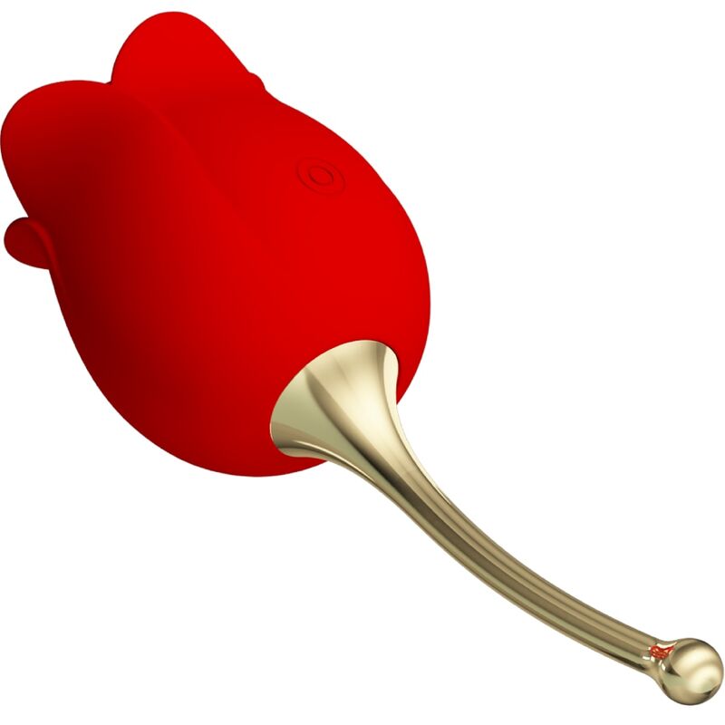 Rose Lover Pink Clitoris Stimulator 12 Vibrations Red