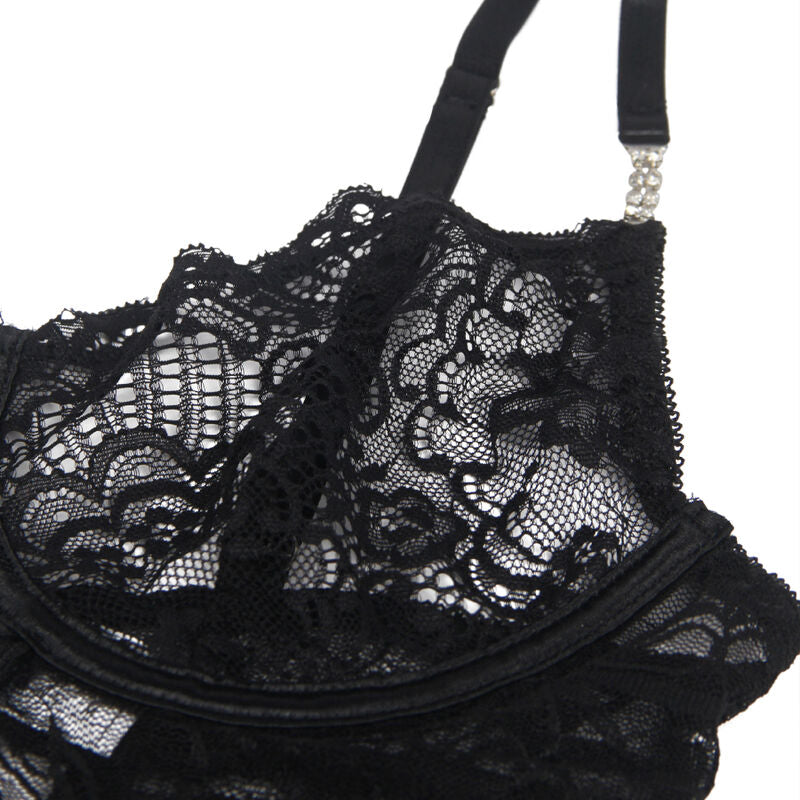 954185 black lace babydoll with adjustable straps s/m