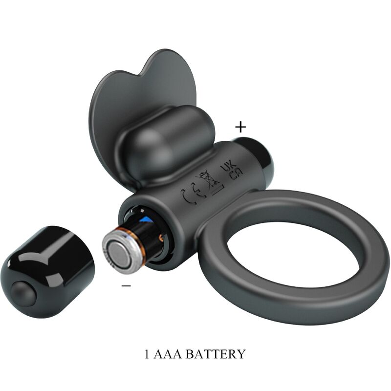Debonaire Rabbit Vibrating Ring 10 Vibrations Black