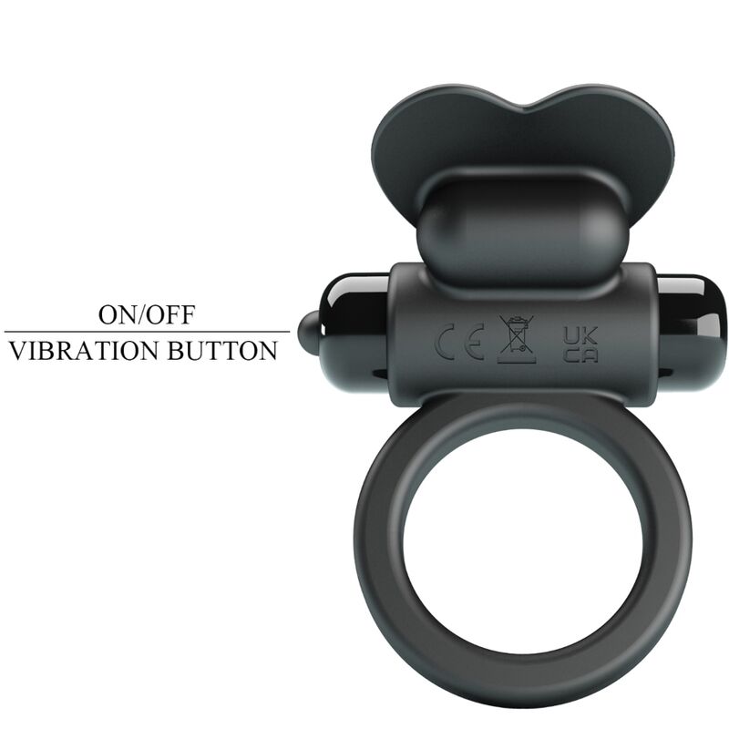 Debonaire Rabbit Vibrating Ring 10 Vibrations Black