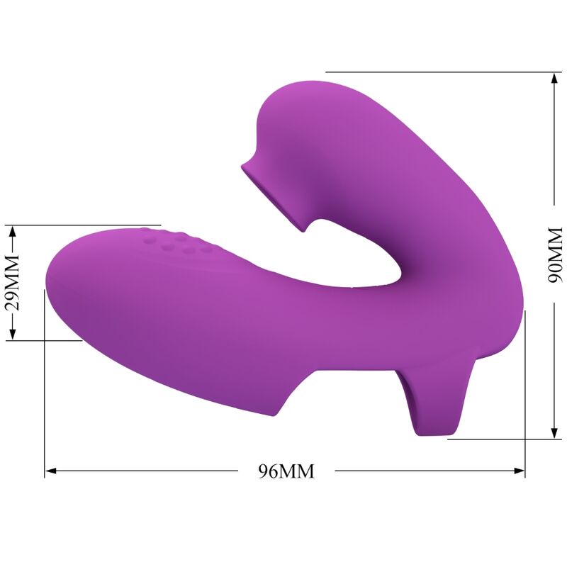 Vibrateur de doigts athena avec stimulateur de clitoris violet