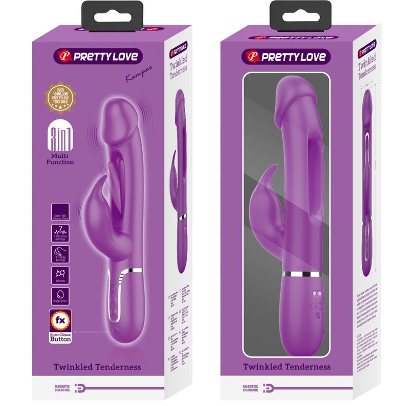 Kampas 3-in-1 Multi-Function Rabbit Vibrator Purple