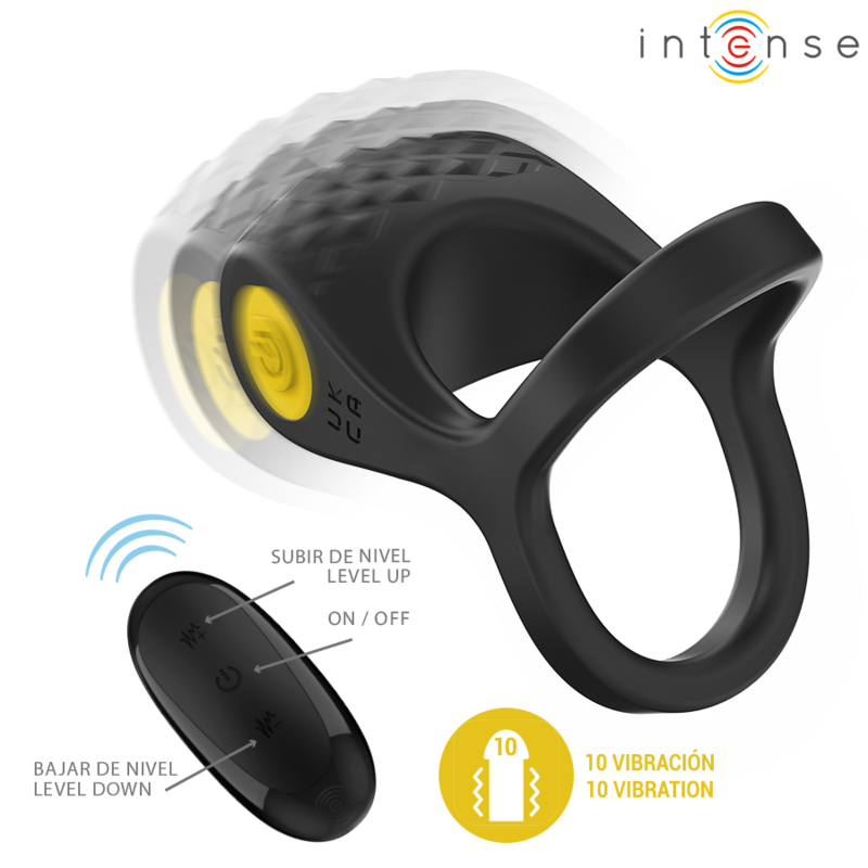 Alex Double Penis Ring Vibrator 10 Vibrations Black