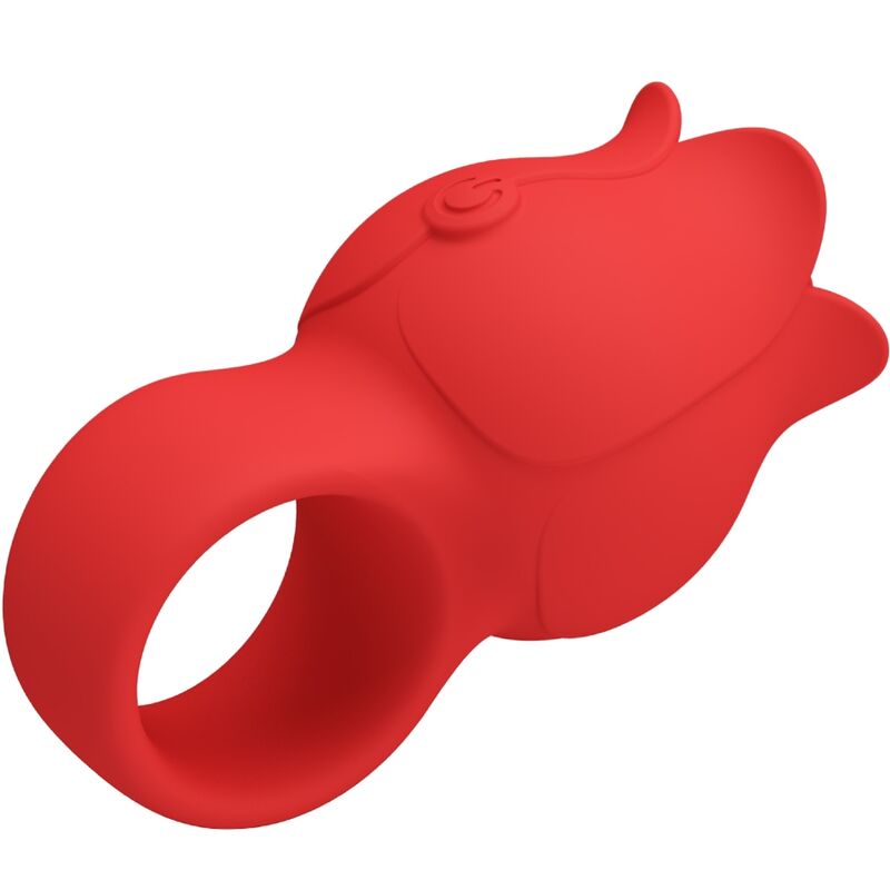 Pink Jae-Shaped Finger Vibrator 10 Vibrations Red