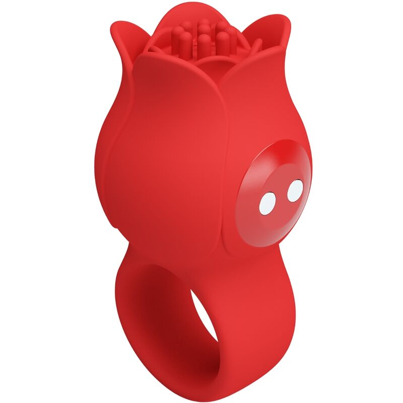 Pink Jae-Shaped Finger Vibrator 10 Vibrations Red