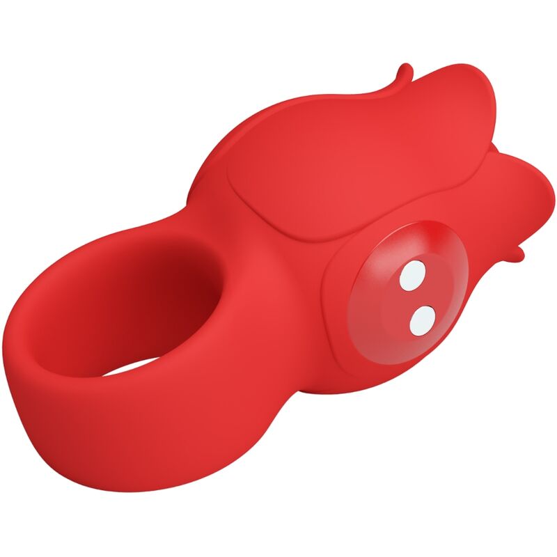 Pink Jae-Shaped Finger Vibrator 10 Vibrations Red