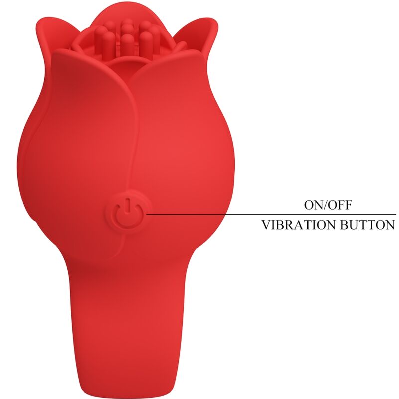 Pink Jae-Shaped Finger Vibrator 10 Vibrations Red