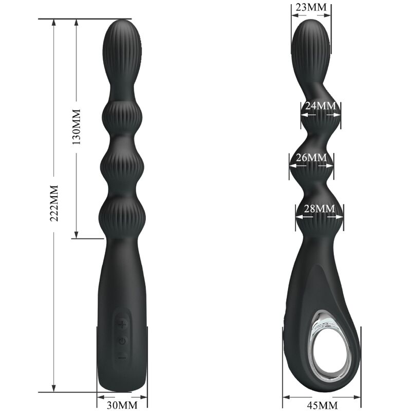 Federer anal vibrator 12 vibrations black