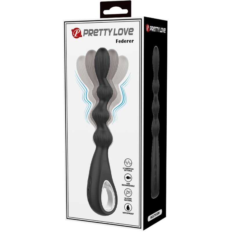 Federer anal vibrator 12 vibrations black