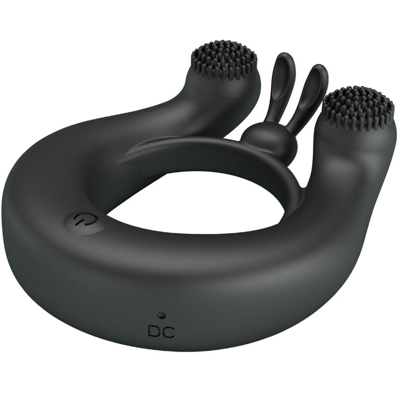 Dahlia Vibrating Ring + Clitoris Stimulator 12 Vibrations Black