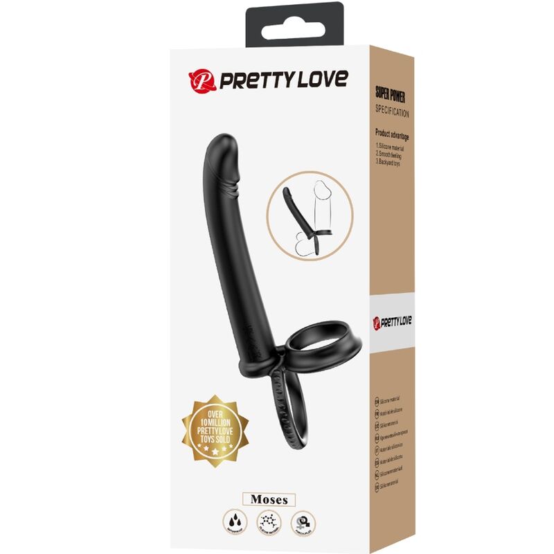 Dillion double penetration double penal ring black