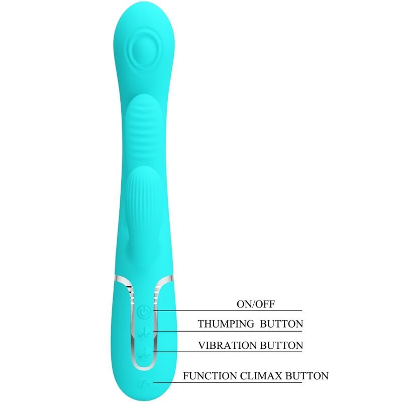 Shania Triple Rabbit Vibrator 3 in 1 Multi-Function Blue