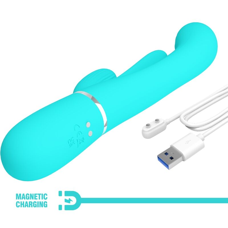 Shania Triple Rabbit Vibrator 3 in 1 Multi-Function Blue