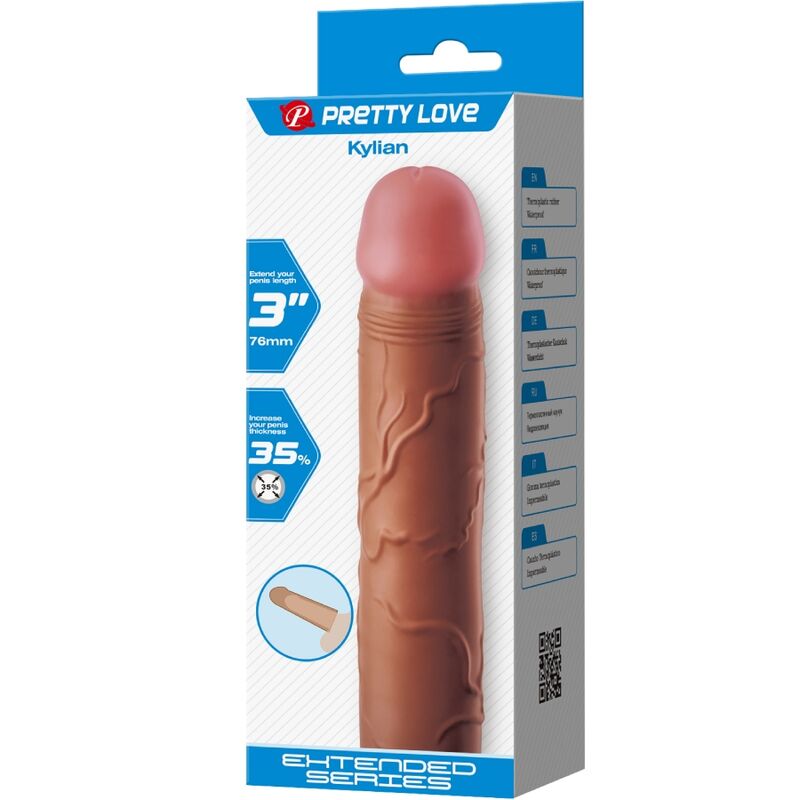 Kylian penis sleeve with extension 7.6 cm mulatto