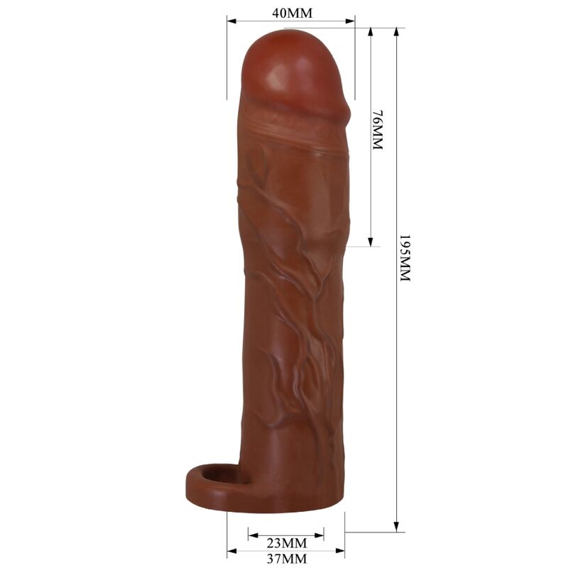 Gerd penis sleeve with 3 inch extension mulatto