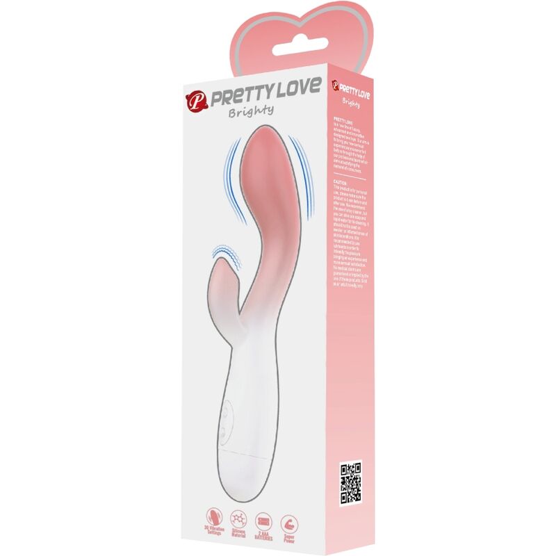Luminous G-spot vibrator + clitoris stimulator 30 vibrations pink