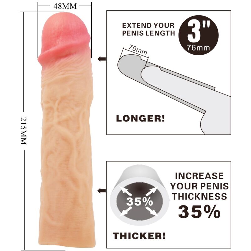 Derek Penis Sleeve with 3" Flesh Extension