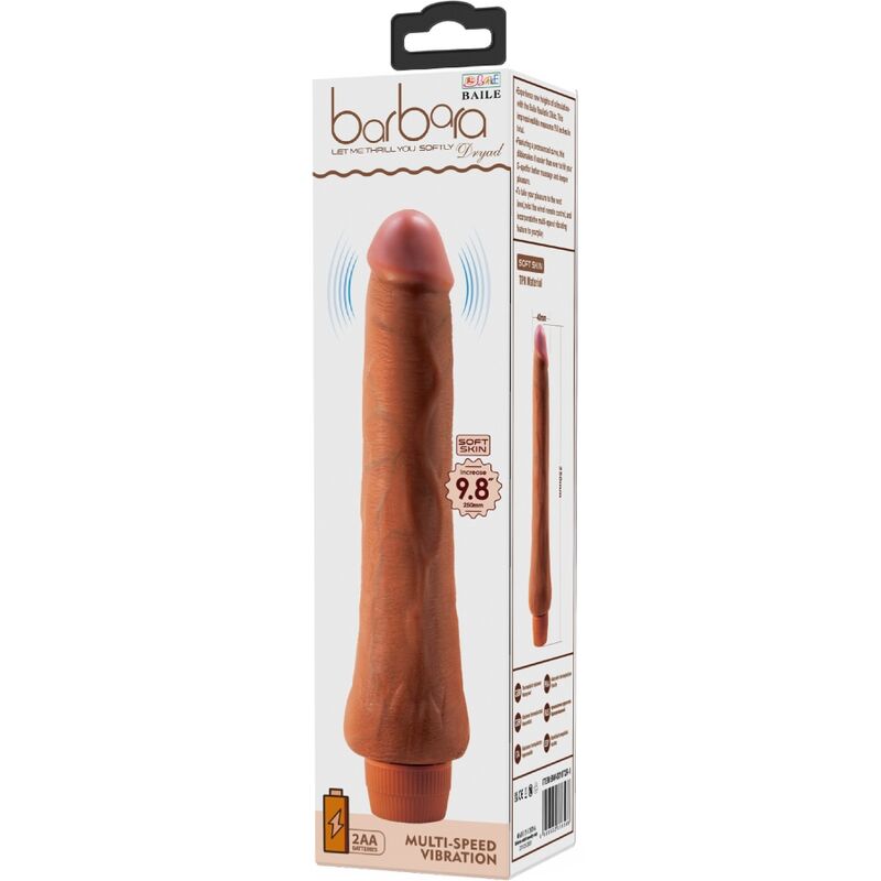 Realistic Dryad Vibrator 25 cm Mulatto