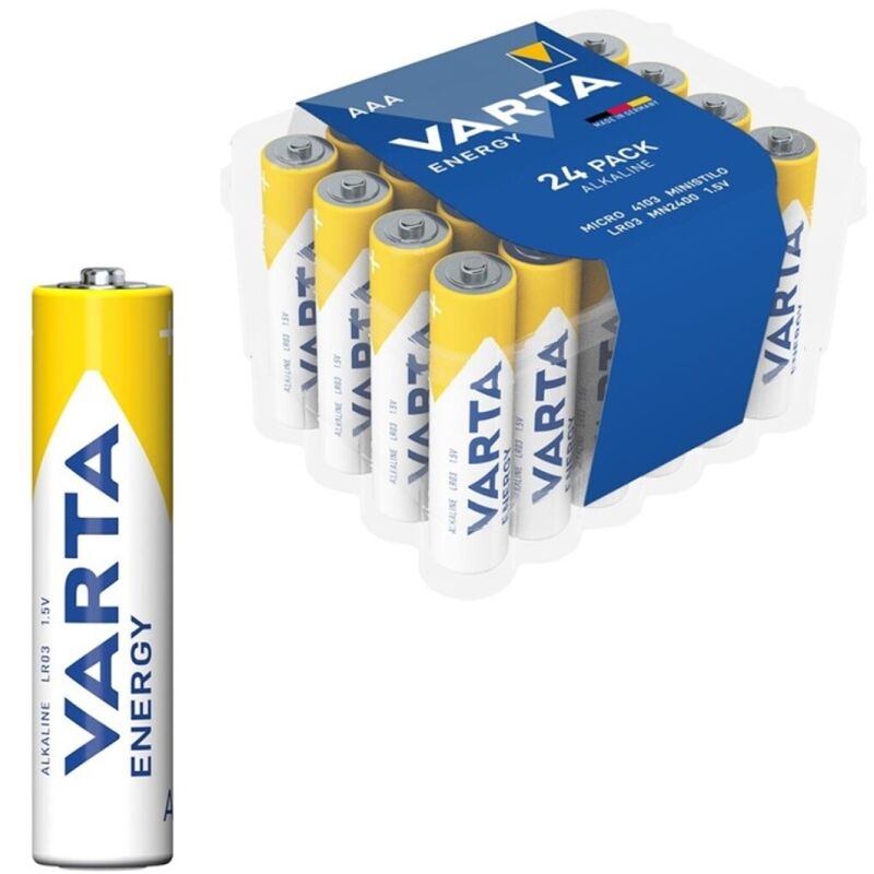 Pack de 24 piles alcalines energy aaa lr03