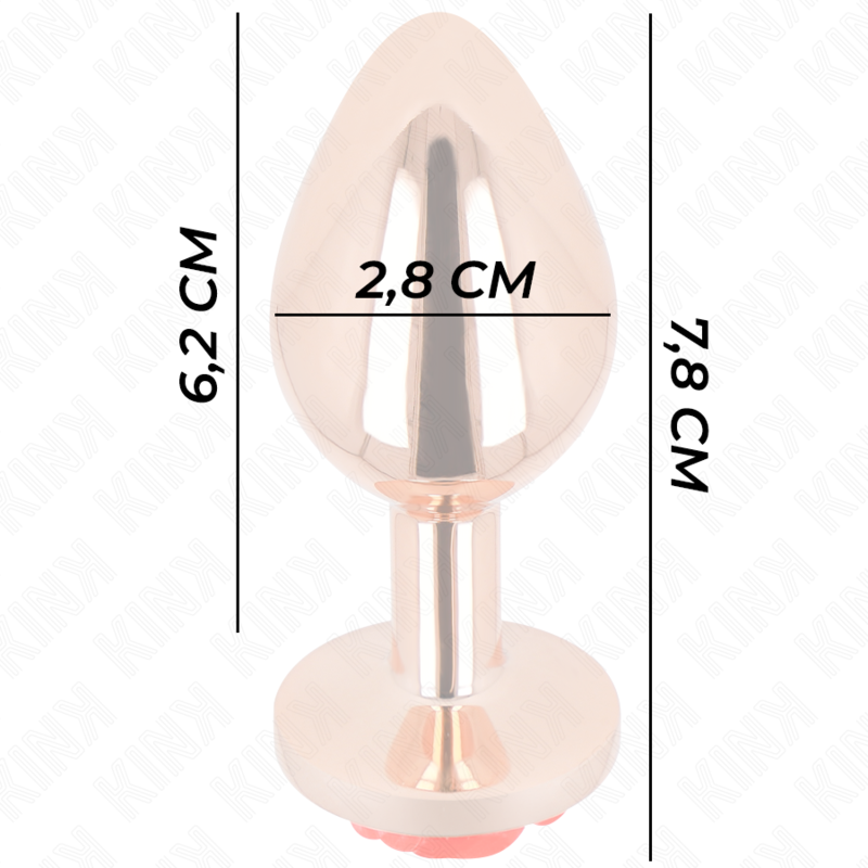 Rose gold anal plug with red rose s