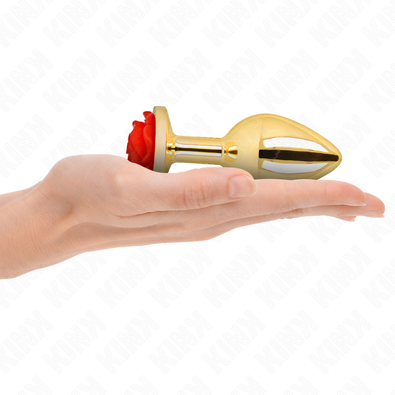 Rose gold anal plug red size l