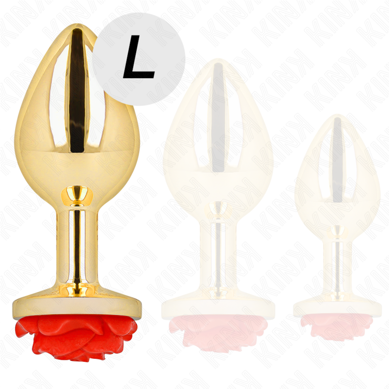 Rose gold anal plug red size l