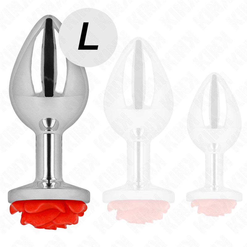 Red rose anal plug size L