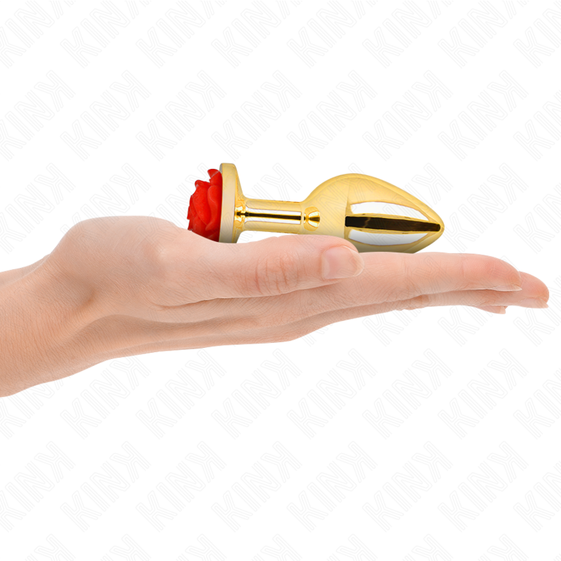 Red rose gold anal plug size m