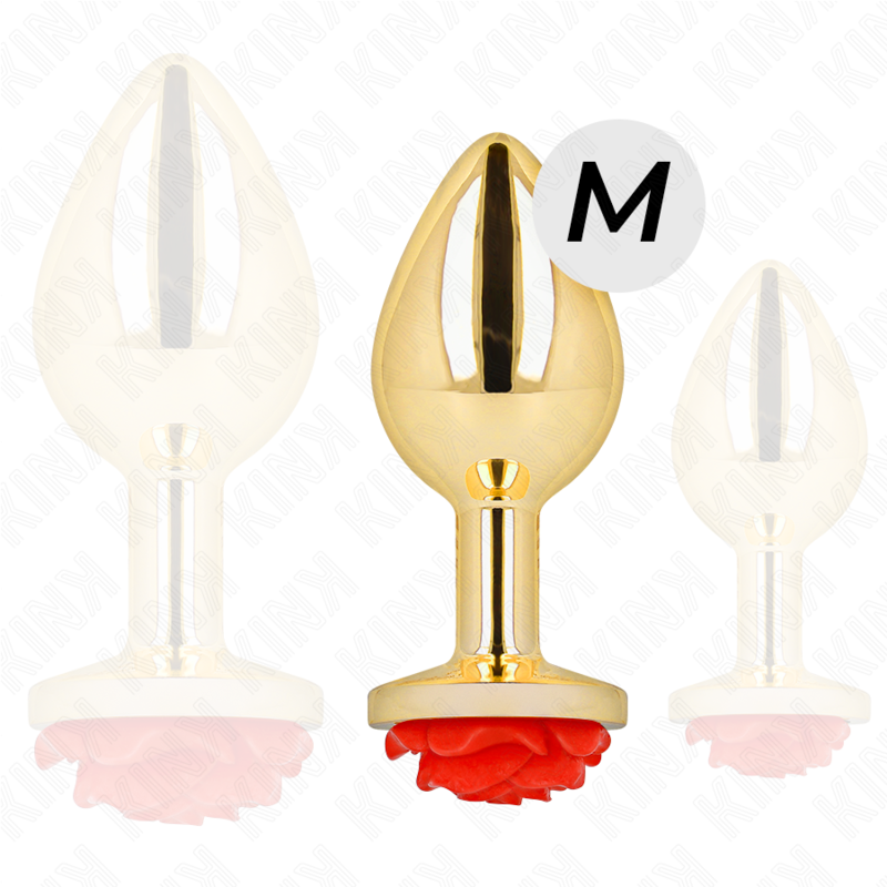 Red rose gold anal plug size m