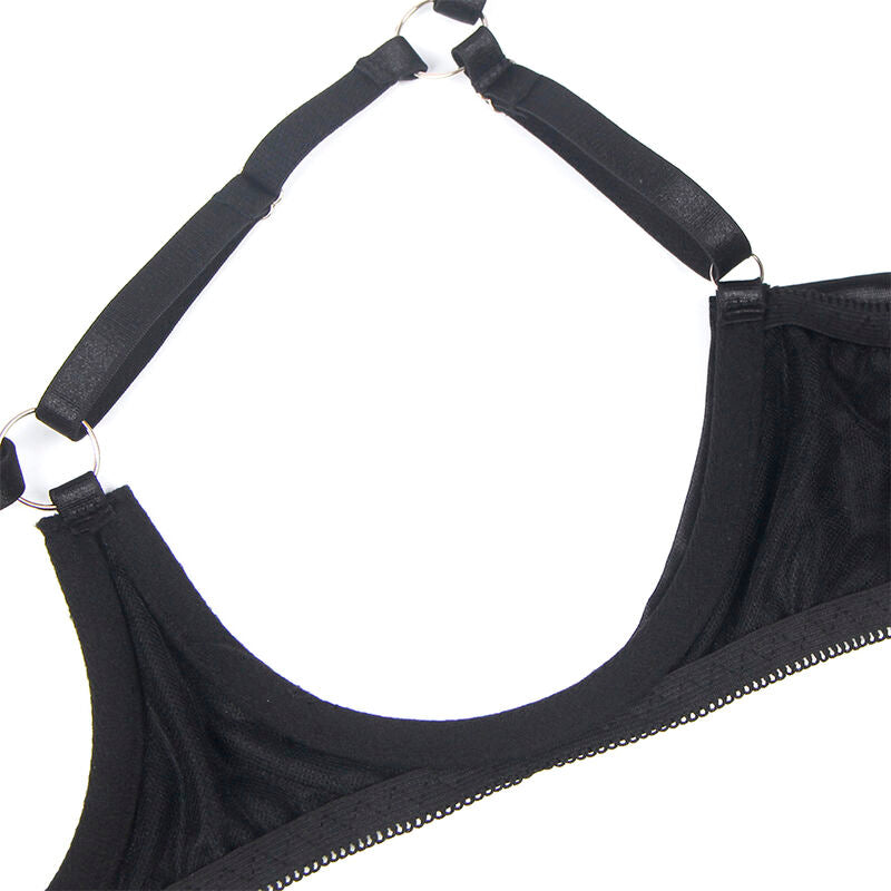 955205 Adjustable Black Bow Bra Set L/XL