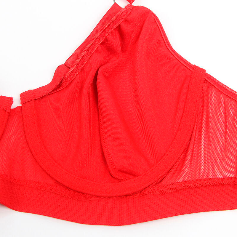 955267 ensemble soutien-gorge bondage rouge avec jarretelle l/xl