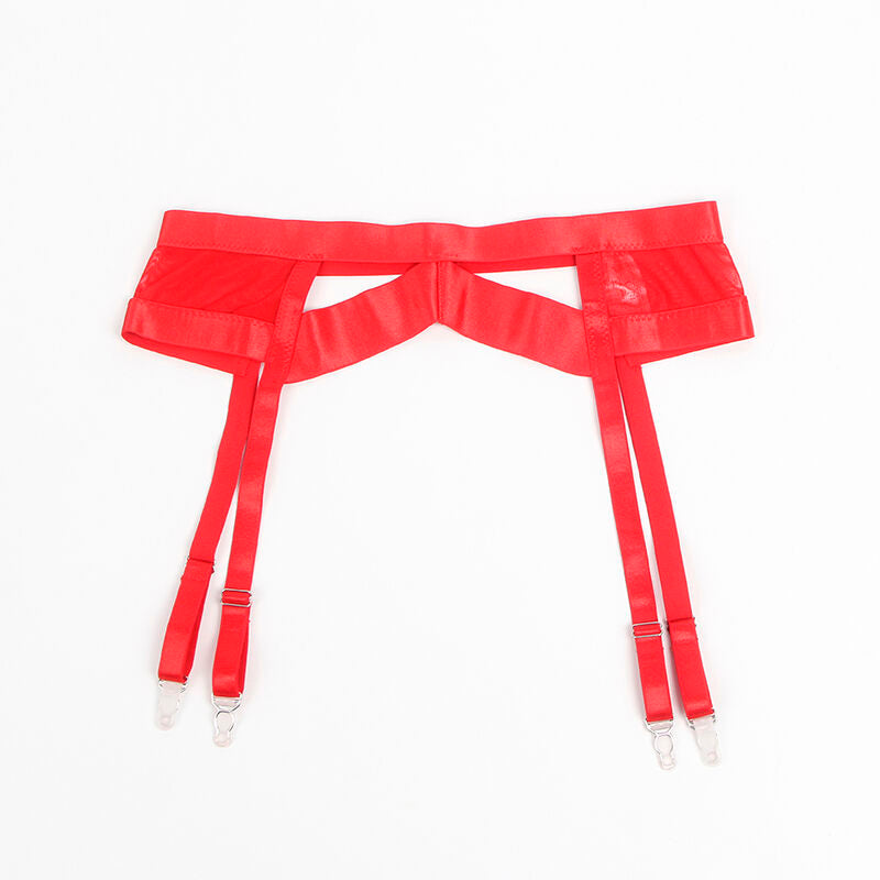 955267 ensemble soutien-gorge bondage rouge avec jarretelle l/xl