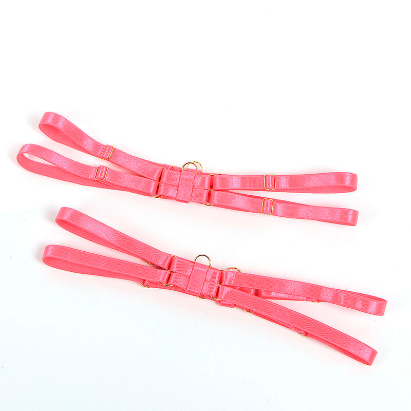 955304 ensemble soutien-gorge avec collier et détails de jambes rose fluorescent l/xl