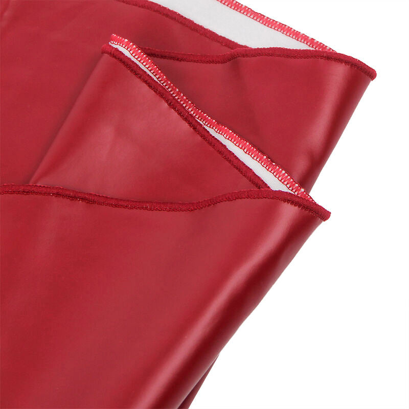 955403 robe à bretelles en cuir bordeaux l/xl