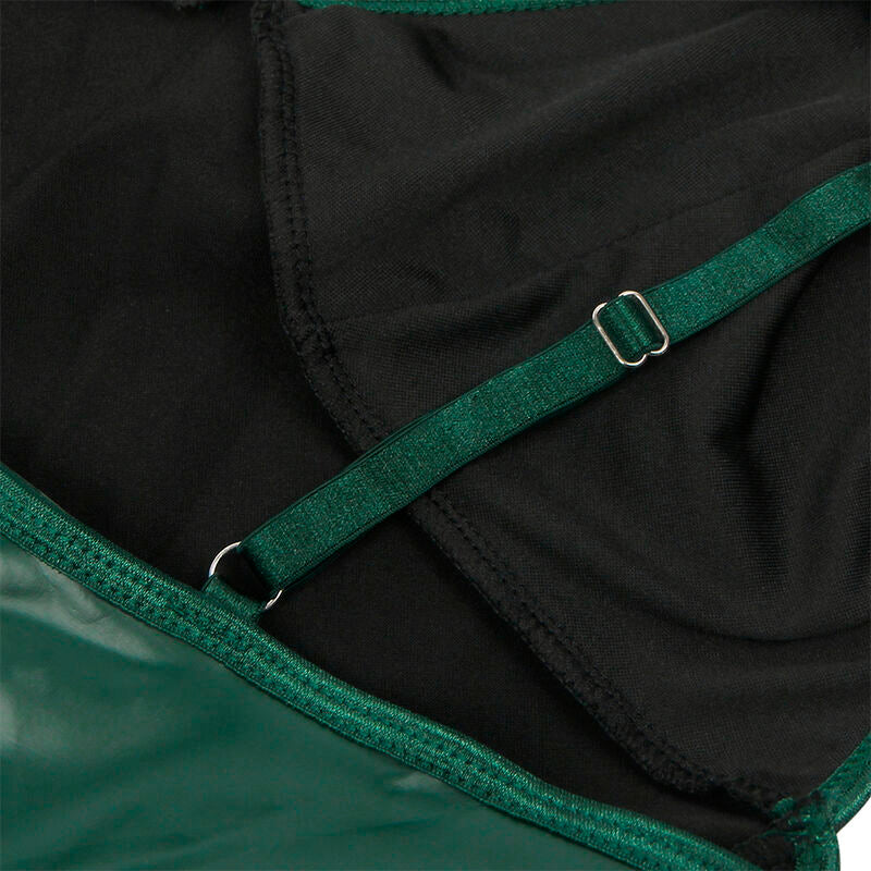 955434 green leather strap dress s/m