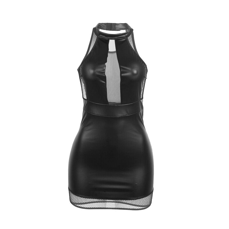 955489 black backless dress with transparencies l/xl