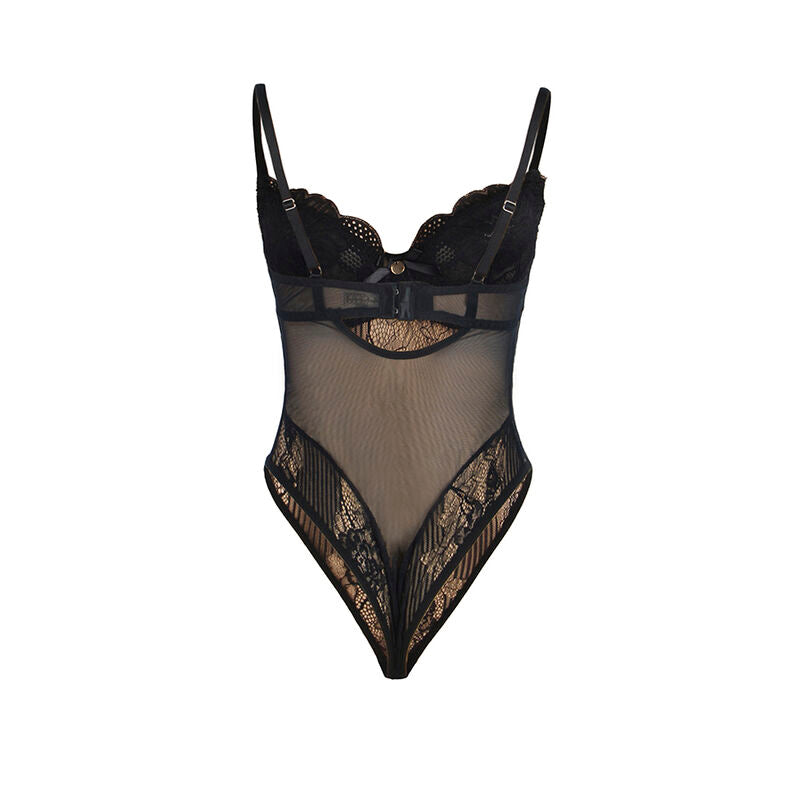 955625 lace bodysuit with bottom closure black l/xl